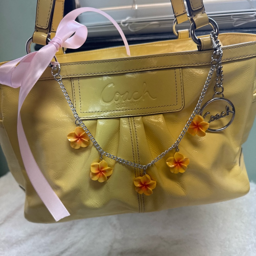 Coach Yellow Vintage Summer Tote Bag - Picture 2 of 8